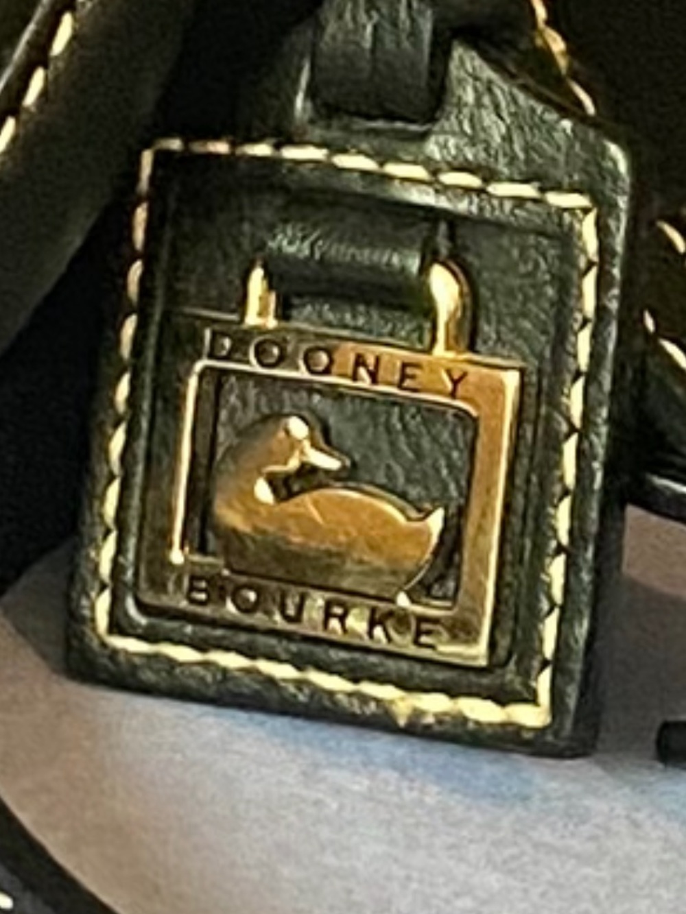 Dooney & Bourke Black Leather Mini Saddle Crossbody with Gold Hardware - Picture 15 of 15
